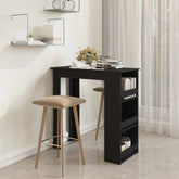 Bar Table with Shelf Black 102x50x103.5 cm Engineered Wood